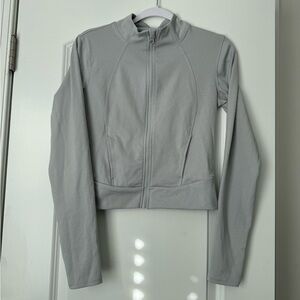 Yogalicious Gray Bomber Jacket with Mock Neck